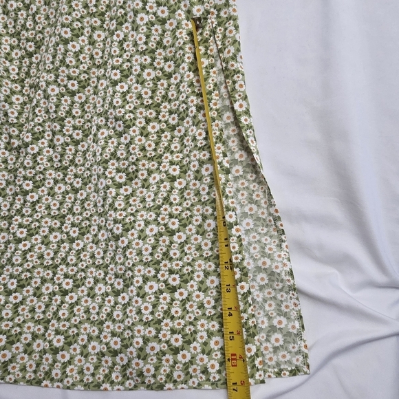 SHEIN VCAY Green Daisy Midi Dress 3XL Plus Size - Picture 10 of 11